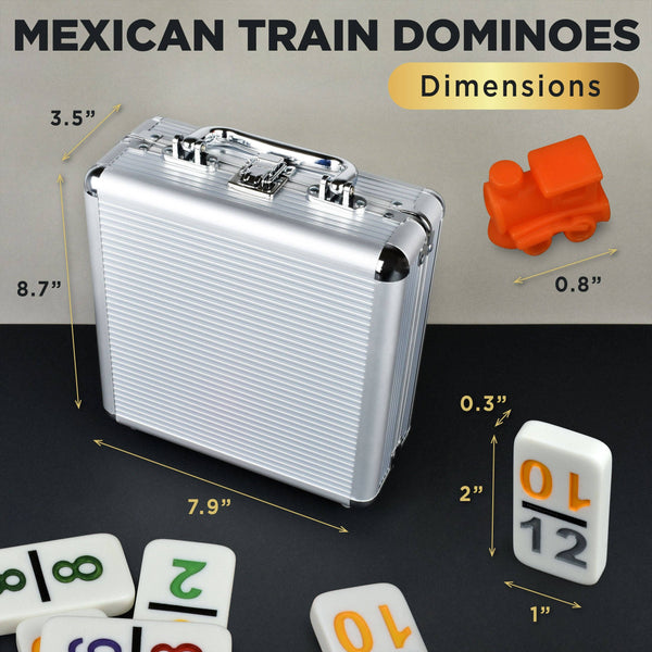 Mexican Train Dominoes - Double 12 with Numbers