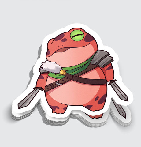 Fighter Class Frog RPG Inspired Sticker