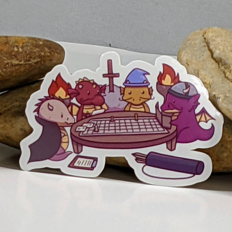 Dragons Playing Tabletop RPG Sticker